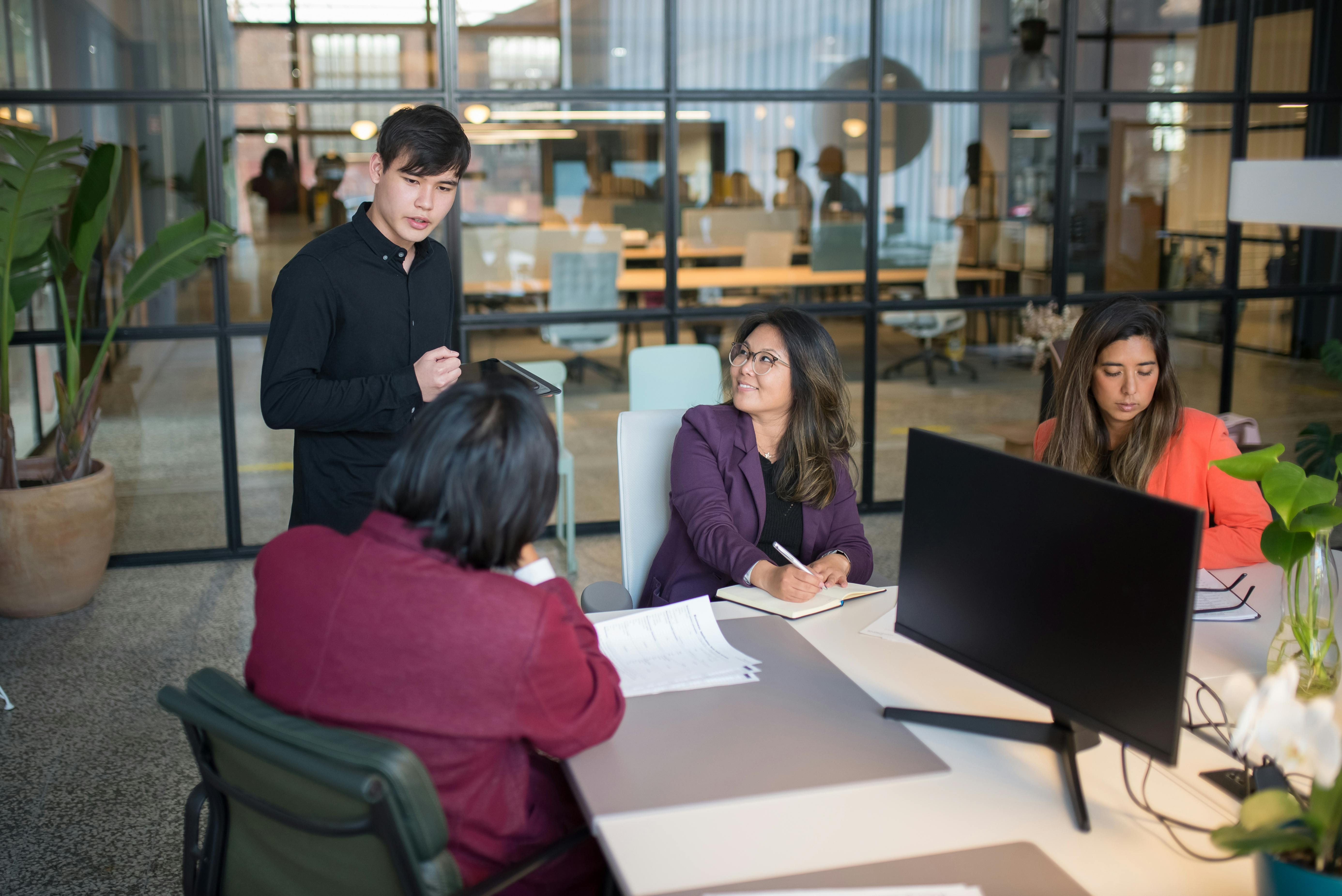 Small business team receiving IT support from Onside IT Sydney